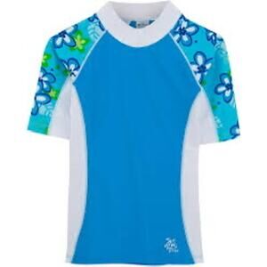Girls Tuga Short Sleeve UV Swim Shirt 'Seaside' Aquamarine Age 6-12 M UPF50+ NWT